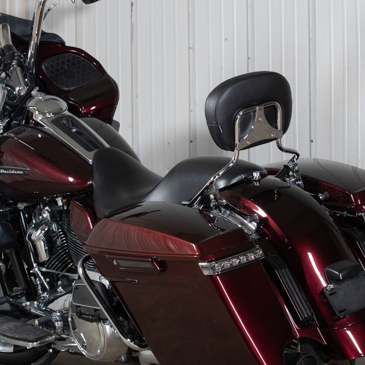 Hogworkz Chrome Detachable Shorty Sissy Bar Backrest for Harley® Touring '09-'26