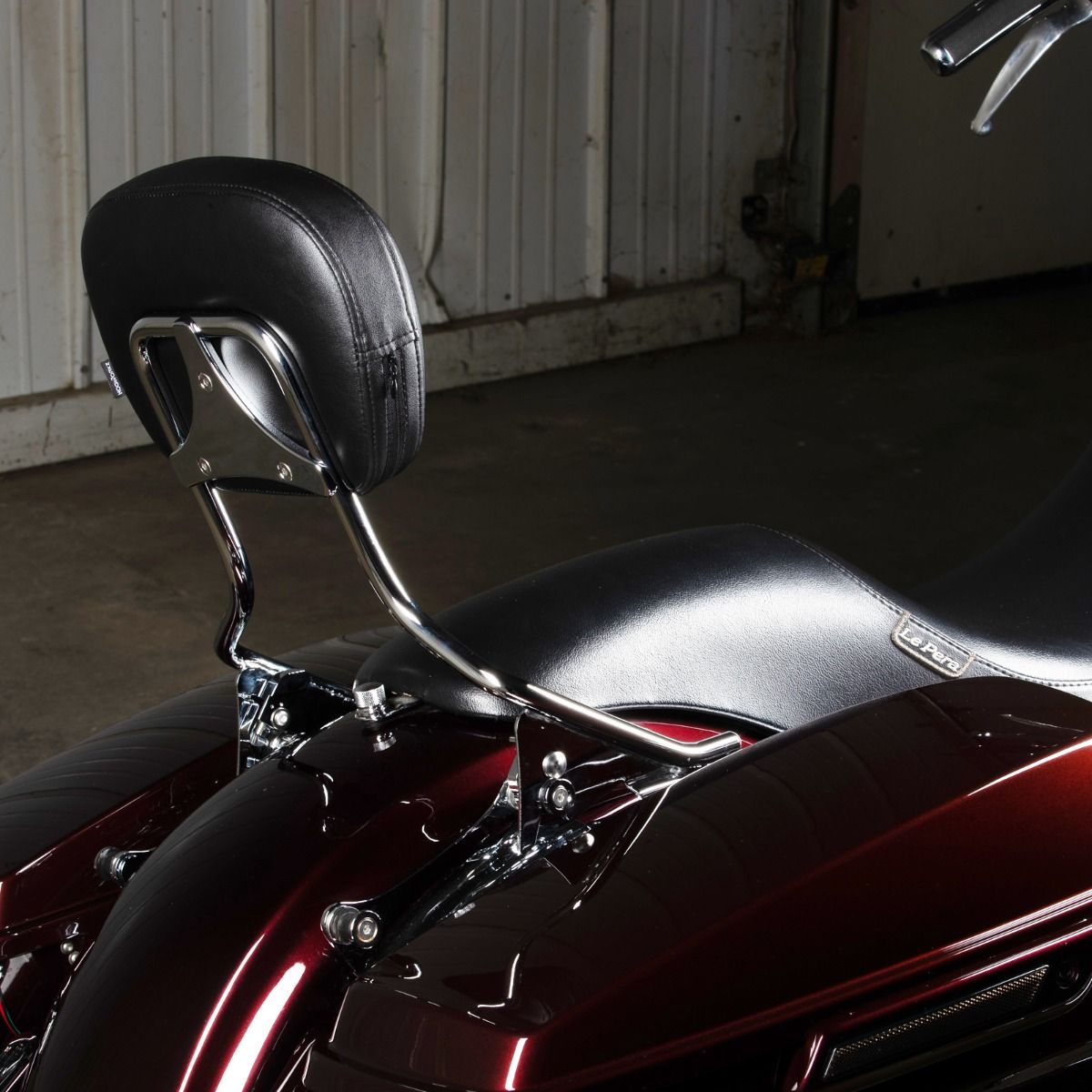 Hogworkz Chrome Detachable Shorty Sissy Bar Backrest for Harley® Touring '09-'26