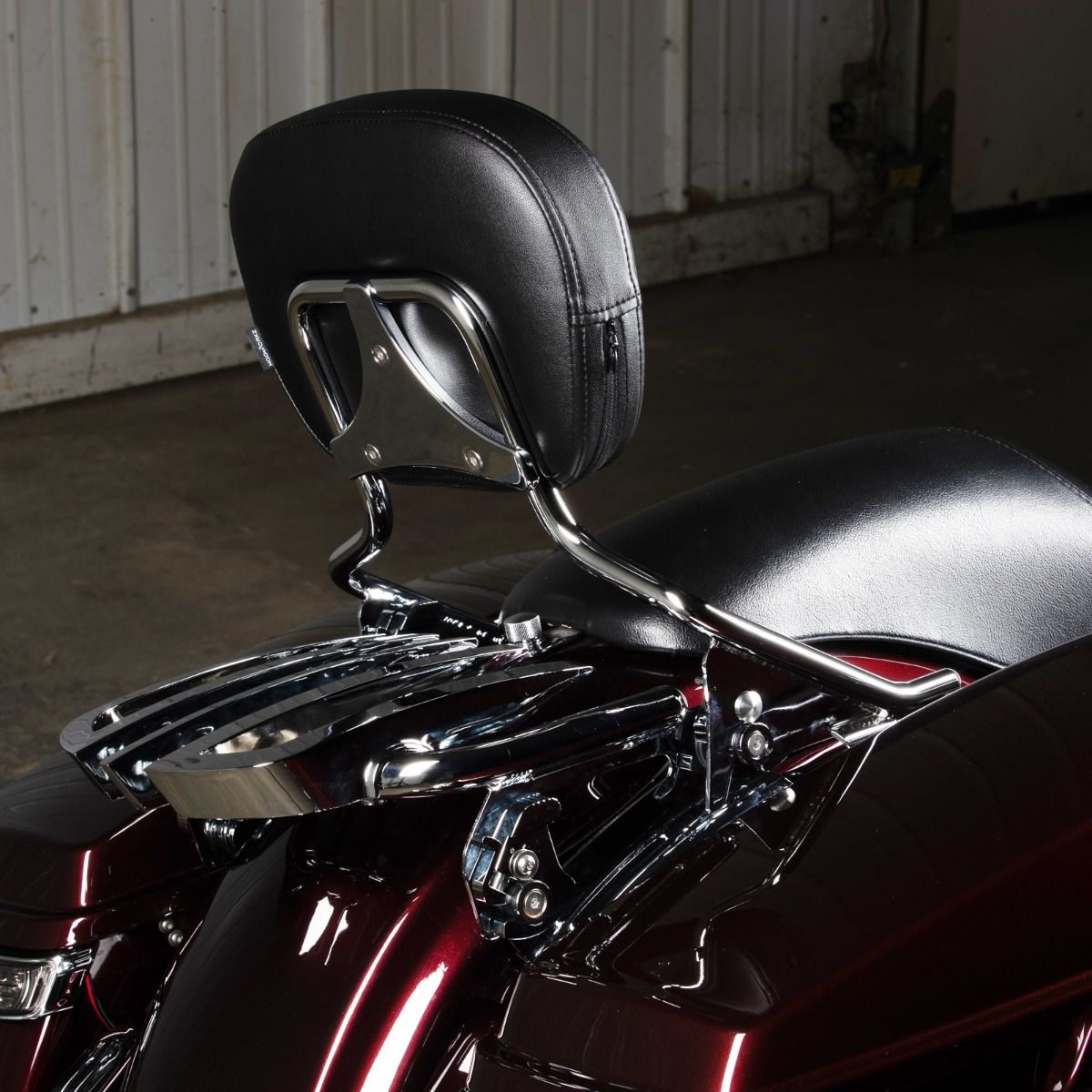 Hogworkz Chrome Detachable Shorty Sissy Bar Backrest for Harley® Touring '09-'26