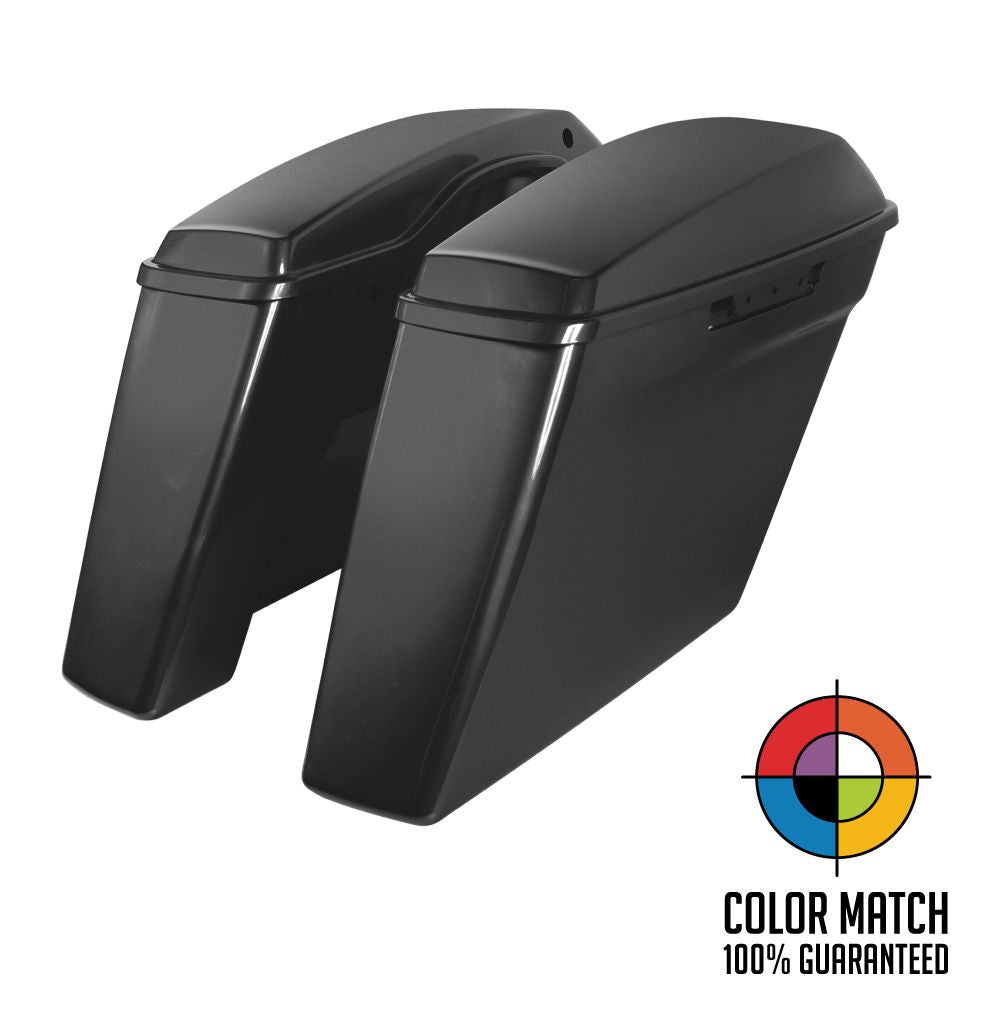 Hogworkz Color Matched Dual Blocked Extended 4" Stretched Saddlebags for Harley® Touring '14-'23
