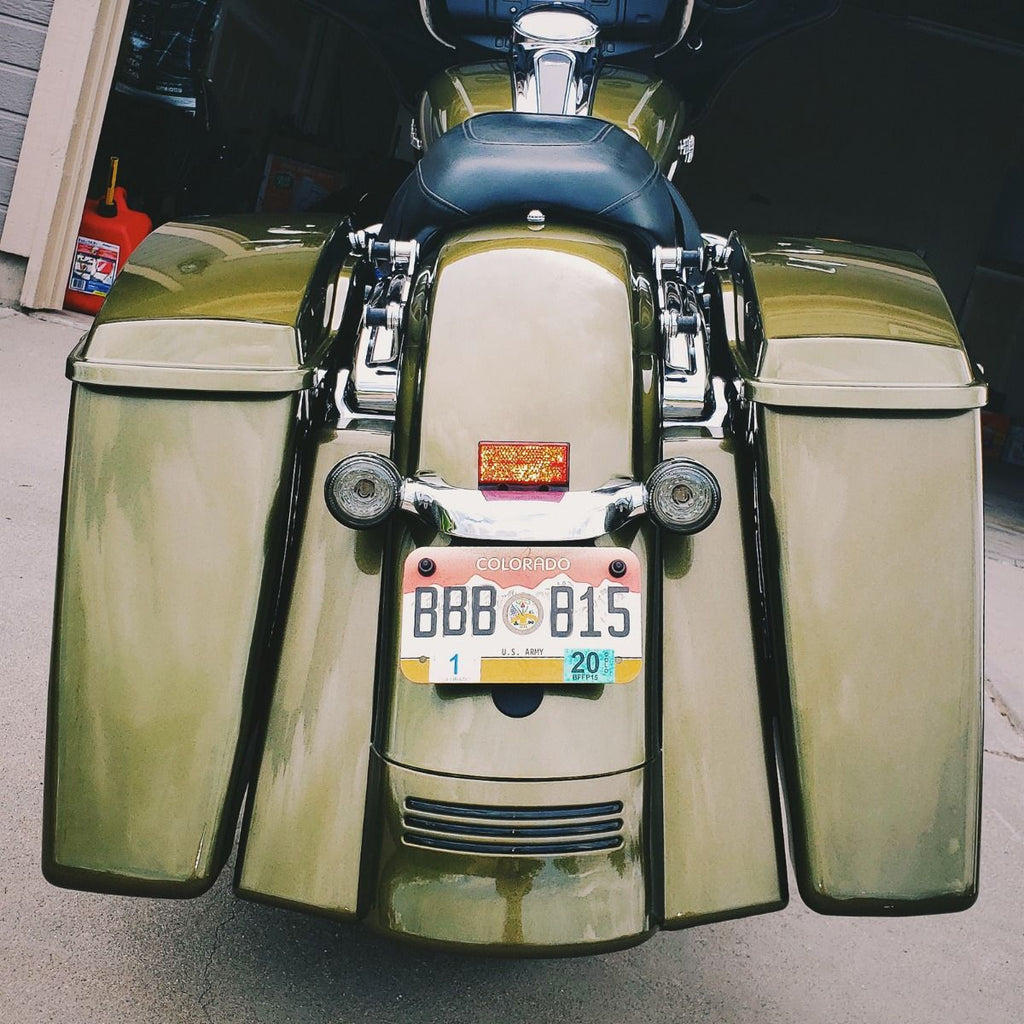 Hogworkz Color Matched Dual Blocked Extended 4" Stretched Saddlebags for Harley® Touring '14-'23